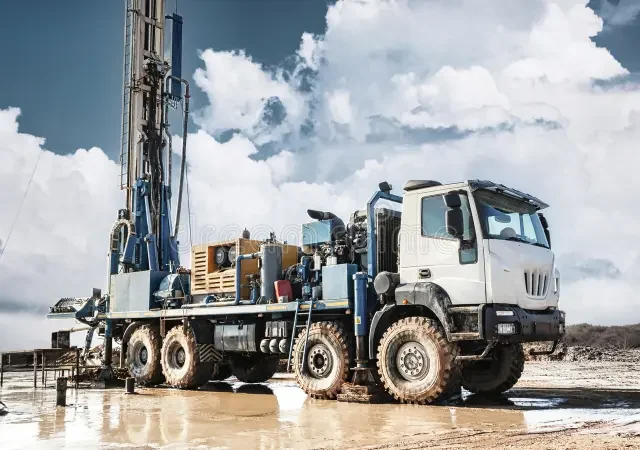 drilling-rig-stands-worksite-extracting-oil-gas-resources-clouds-cover-sky-as-equipment-prepares-activities-site-438019360